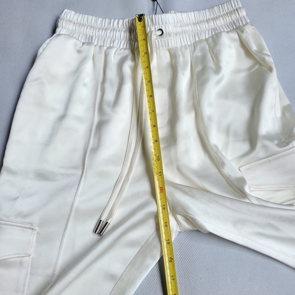 NWT$395 Cinq a Sept Sarie High Rise Cargo Pocket Ivory Track Pants Trousers Sz S - Picture 12 of 16